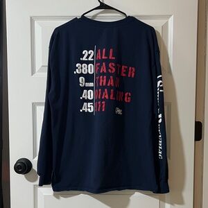 Men’s Shield Republic Navy Long Sleeve Graphic Tee